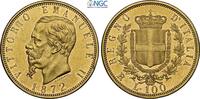 ITALY  100L 1872R NGC MS 60