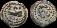 ISRAEL, Exceptional: Judaea, The Herodians. Herod Archelaus, 4 BC-6 AD. AE Prutah. Prow -