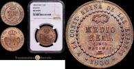 Segovia 1/2 Real 1850 1833-1868 Isabel II Encapsulada por NGC como MS 64 BN 1150,00 EUR  Excl. 12,00 EUR Verzending