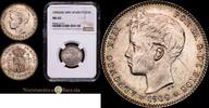 Madrid 1 Peseta 1900 *19-00* 1886-1931 Alfonso XIII Encapsulada por NGC ... 385,00 EUR  Excl. 15,00 EUR Verzending