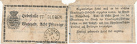 Altdeutschland, Thüringen, Acht Pfennige, Wegegeld Trügleben, Entwertet durch Eckabriss, -