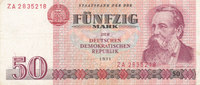 Deutschland,DDR, 50 Mark 1971 Ro.360b Typensatz,Ersatznote, gebraucht III, 4,99 EUR  plus 7,00 EUR verzending