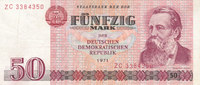 Deutschland,DDR, 50 Mark 1971 Ro.360b Typensatz,Ersatznote, gebraucht III, 4,99 EUR  plus 7,00 EUR verzending