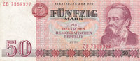 Deutschland,DDR, 50 Mark 1971 Ro.360b Typensatz,Ersatznote, gebraucht III, 4,99 EUR  plus 7,00 EUR verzending