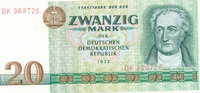 Deutschland,DDR, 20 Mark Ro.362a Typensatz, -