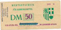 BRD,Thüringen, 50 DM Wertgutschein,Landkreis Apolda, -