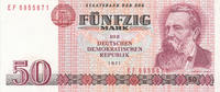 Deutschland,DDR, 50 Mark 1971 Ro.360c Comoutersatz Serie:EF, leicht gebr... 4,99 EUR  plus 7,00 EUR verzending