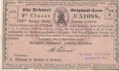 Deutsches Reich, Sachsen, Lotterie Los Leipzig Collecteur G.Wittrisch Rochlitz, -