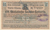Deutsches Reich, Sachsen, Lotterie Los Leipzig, Staatslotterie Einnahme:G.Albrecht Rochlitz, -