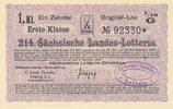 Deutsches Reich, Sachsen, Lotterie Los Leipzig Staatslotterie Einnahne, C.Louis Taeuber, -