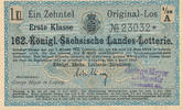 Deutsches Reich, Sachsen, Lotterie Los Leipzig Kollektion George Meyer, -