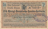 Deutsches Reich, Sachsen, Lotterie Los Döbeln Staatslotterie Einnahme Richard Mehner, -
