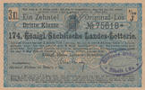 Deutsches Reich, Sachsen, Lotterie Los Döbeln Staatslotterie Einnahme Richard Mehner, -