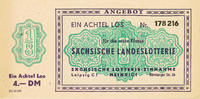 Deutschland,DDR,Sachsen, Lotterie Los Leipzig, -