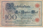 Deutsches Reich,Kaiserreich, 100 Mark Serie:A, Unterdruckbuchstabe: H, -