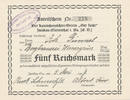 Deutsches Reich,Sachsen, 5 Reichsmark Zwickau,Anteilschein Kaninchenzüchter Verein, -