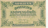 Ungarn 50000 Adopengö mit Wz,ohne KN, -