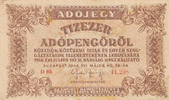Ungarn 10000 Adopengö mit Wz.und KN:5stellig, -