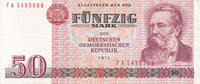Deutschland,DDR, 50 Mark Ro.360c 2. Auflage, Computersatz, FZ:FA, -