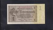 Deutsches Reich, Drittes Reich, 1 Rentenmark Ro. 166b, DEU-222b, Reichsdruck, KN 8stellig rot, -