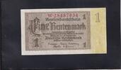 Deutsches Reich, Drittes Reich, 1 Rentenmark Ro. 166b, DEU-222b, Reichsdruck, KN 8stellig rot, -