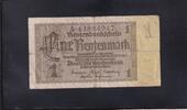 Deutsches Reich, Drittes Reich, 1 Rentenmark Ro. 166b, DEU-222b, Reichsdruck, KN 8stellig rotbraun, -