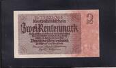 Deutsches Reich, Drittes Reich, 2 Rentenmark Ro. 167b, DEU-223b, Reichsdruck, KN 8stellig rot, -