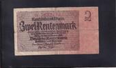 Deutsches Reich, Drittes Reich, 2 Rentenmark Ro. 167a, DEU-223a, Reichsdruck, KN 7stellig rot, -