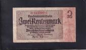 Drittes Reich, Deutsche Rentenbank, 2 Rentenmark Ro. 167c, DEU-223c, Firmendruck KN 8stellig rot, -