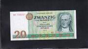 Deutschland DDR, 20 Mark Ro.362a, DDR-24a, Typendruck, KN 6stellig, Serie:MF, -