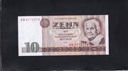 Deutschland DDR, Ro.359c, DDR-21c,Computersatz, KN 7stellig, Serie: BM, 10 Mark 1971 Kassenfrisch I,