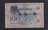 Deutsches Reich, Kaiserreich, 100 Mark Ro.17,DEU-13, Serie: D, Udr.-Bst.F schlecht zu sehen, -