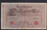 Kaiserreich, Deutsche Reichsbank, 1000 Mark Ro.45c,DEU-40c, Siegel rot, KN 7stellig, Serie: N, Udr.Bst. U, Inflationsausg., -