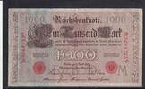 Kaiserreich, Deutsche Reichsbank, 1000 Mark Ro.45c,DEU-40c, Siegel rot, KN 7stellig, Serie: G, Udr.Bst. M, Inflationsausg., -