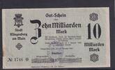 Weimarer Republik, Bayern, 10 Milliarden Mark Klingenberg am Main, Stadt, -
