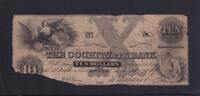USA, Konföderierte Staaten, 10 Dollars The Cochituate Bank Boston, -
