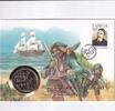 Samoa Numisbrief Robert Louis Stevenson, 5 Dollar Münze mit Schiffsmotiv, -