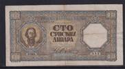 Drittes Reich, Besatzung Serbien, 100 Dinara -