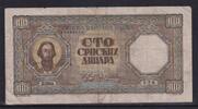 Drittes Reich, Besatzung Serbien, 100 Dinara -