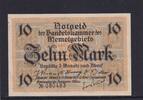 Weimarer Republik, Memelgebiet, Litauen, 10 Mark Ro.850a, Wz: plastische Kette, -