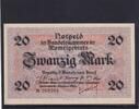 Weimarer Republik, Memelgebiet, Litauen, 20 Mark Ro.851a, Wz: plastische Kette, -