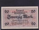 Weimarer Republik, Memelgebiet, Litauen, 20 Mark Ro.851b, Wz: Konturenkette, -