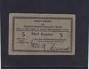 Kaiserreich, Deutsche Kolonien, Deutsch-Ostafrika, 5 Rupien Ro.910c, DOA-11a, 2 mal Handunterschrift, T von Tabora links von August, -