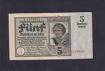 Weimarer Republik, Rentenbank, 5 Rentenmark Ro.164a, DEU-209a, KN 7stellig, -