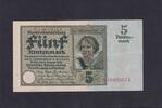 Weimarer Republik, Rentenbank, 5 Rentenmark Ro.164b, DEU-209b, KN 8 stellig, KN rot, -