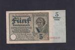 Weimarer Republik, Rentenbank, 5 Rentenmark Ro.164b, DEU-209b, KN 8 stellig, KN rot, -