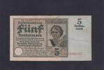 Weimarer Republik, Rentenbank, 5 Rentenmark Ro.164b, DEU-209b, KN 8 stellig, KN rot, -