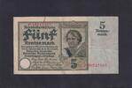 Weimarer Republik, Rentenbank, 5 Rentenmark Ro.164b, DEU-209b, KN 8 stellig, KN rot, -