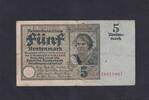 Weimarer Republik, Rentenbank, 5 Rentenmark Ro.164b, DEU-209b, KN 8 stellig, KN rot, -