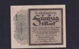 Deutsches Reich, Kaiserreich, I. Weltkrieg, Ro.56d, DEU-44d, Wz. diagonale Wellenlinien, Trauerschein, 50 Mark 1918 gebraucht III,